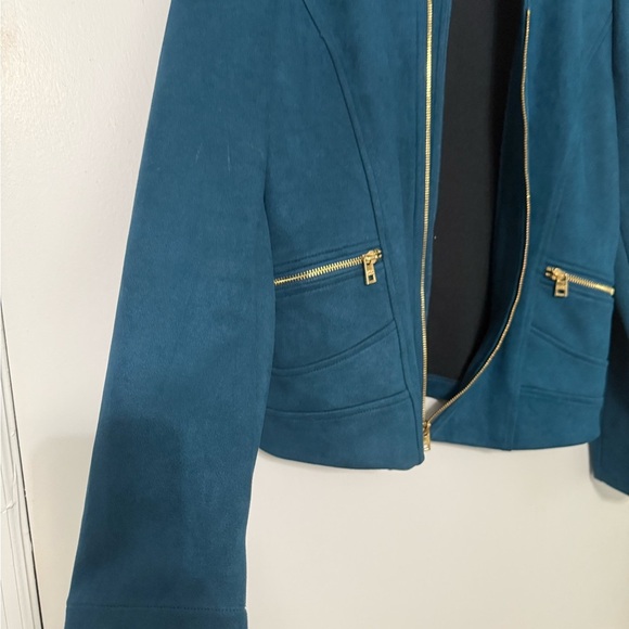Marc New York Faux Suede Teal Jacket - Picture 4 of 8